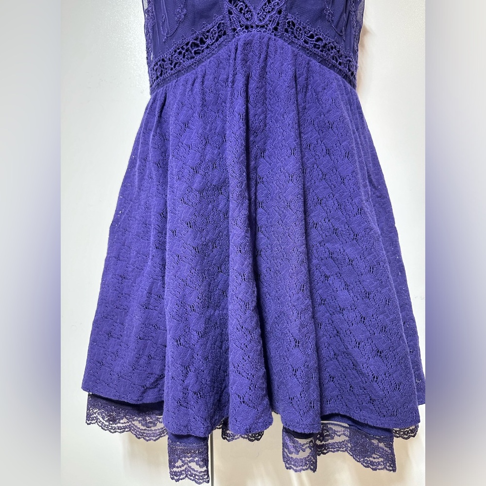 Free People purple lace mesh mini dress - Picture 8 of 11